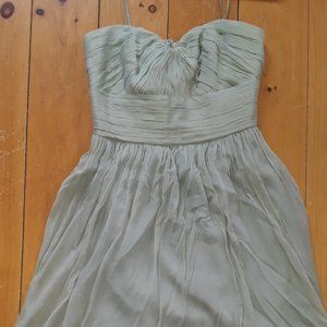 J. Crew silk sage bridesmaid dress